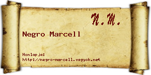 Negro Marcell névjegykártya